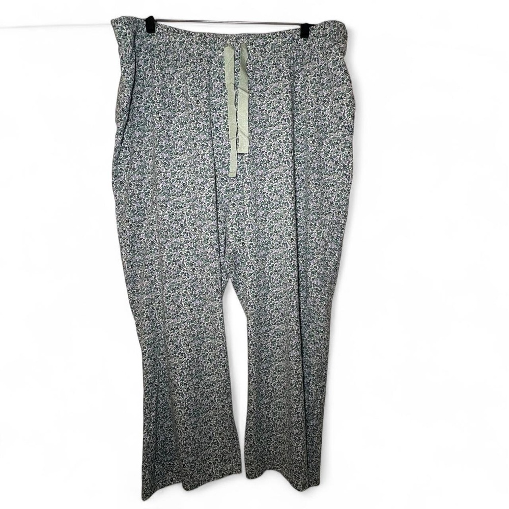 Lands' End floral speckled cotton & spandex pants with drawstring waist, size 1X